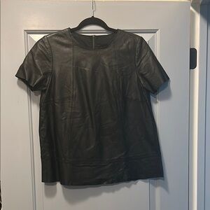 Black Leather Women's Top - new with tags - genuine lamb leather